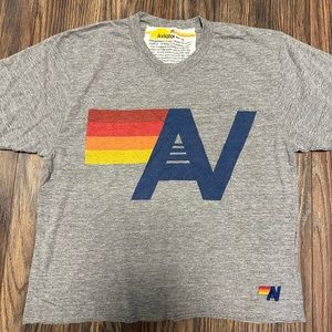 Aviator Nation cropped logo t shirt